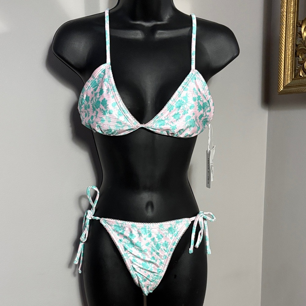 NEW Forever 21 Small Medium Bikini Set NWT Pink Green Latigo Bay
